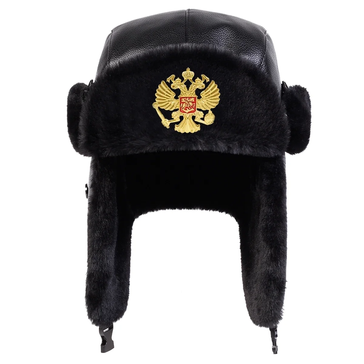Winter Trapper Hat - Cappello Unisex in Pelle con Distintivo